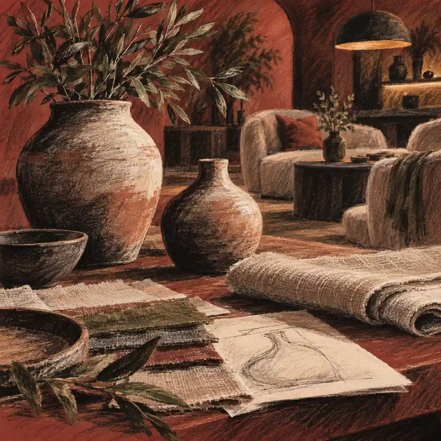 Illustration of hospitality businesses equipment and workspace